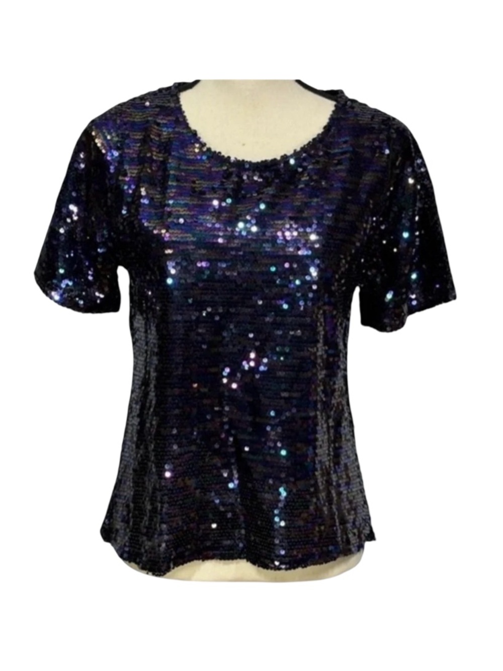 Lili Sidonio black Sequin Top NWT